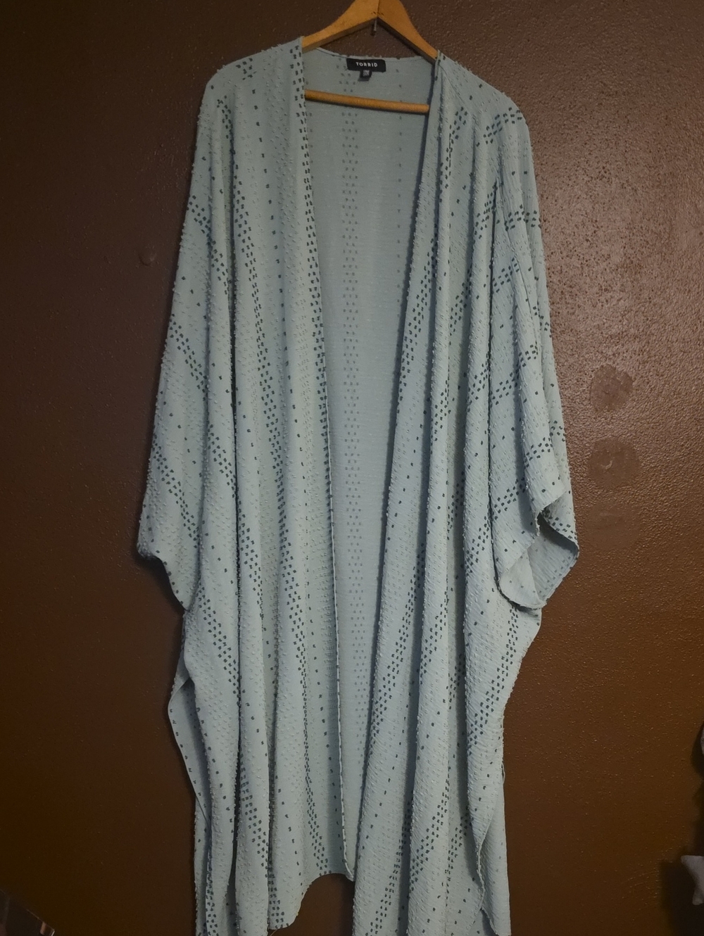 Torrid Sage Green Open-Weave Kimono Cardigan